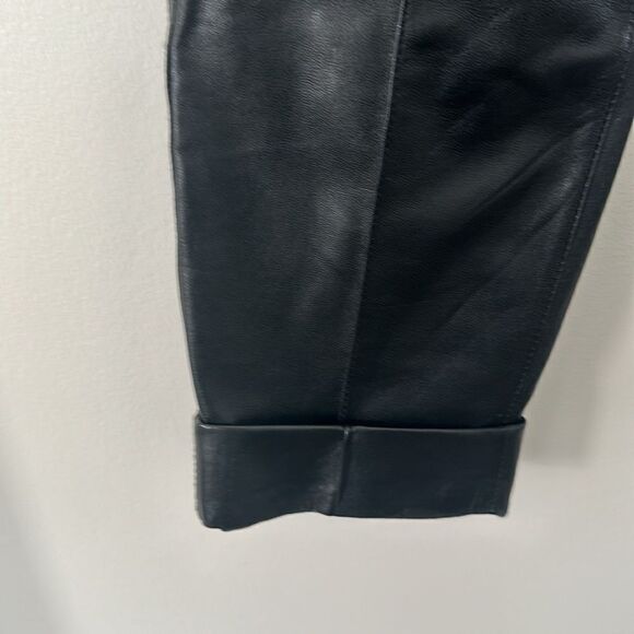 VICTORIA BECKHAM Lamb Leather Straight Leg Pants 8 - Picture 4 of 11